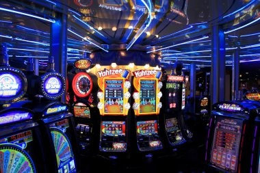 Blackjack table with dealer and player cards visible